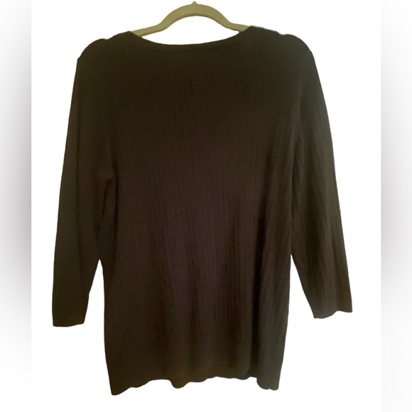 Croft&Barrow women’s XL black ribbed sweater 3/4 length sleeves. Gently used 🖤 - Picture 5 of 9